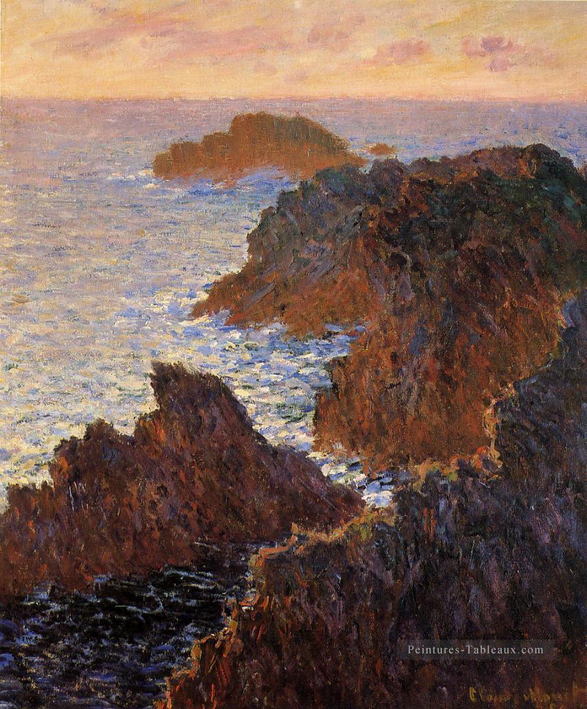 Roches à BelleIle PortDomois Claude Monet Peintures à l'huile